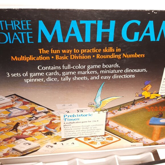 Vintage intermediate math board games Ages 7-12 Multiplication, Division, round - Picture 5 of 13